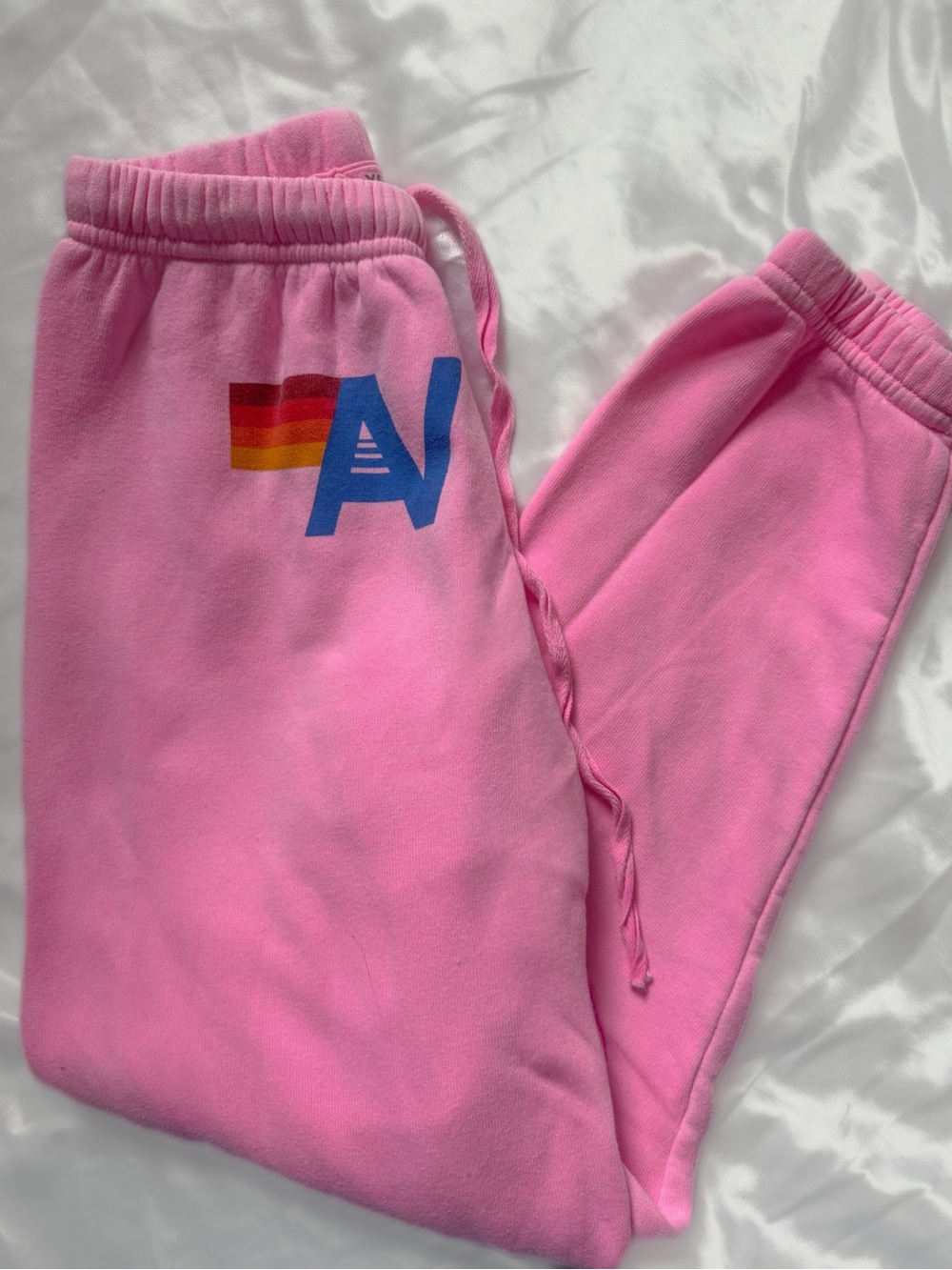 Aviator Nation Neon Pink Logo Jogger Sweatpants XS